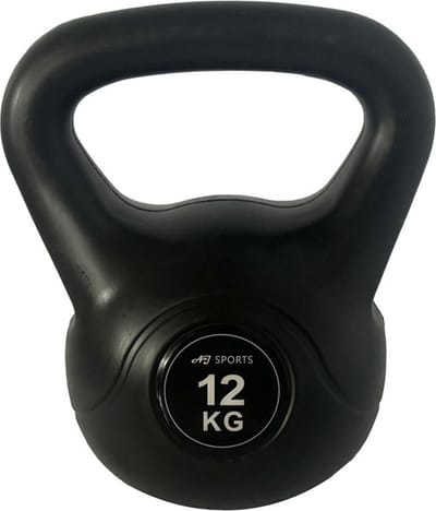 AJ-Sports Kettlebell - PVC 12 kg - Kettlebell - Gewichten - Krachttraining - Zwart - Fitness - Geschikt voor Crossfit & Fitness