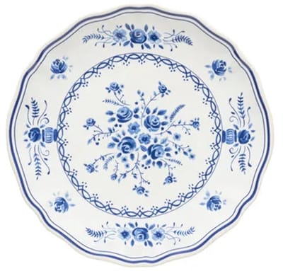 Costa Nova Portugees Aardewerk Gebaksbordje 17cm Vila wit-blauw bloemen