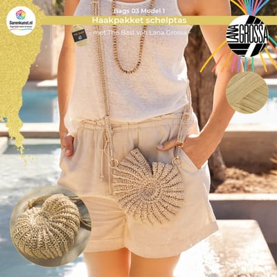 Garenkunst - Haakpakket schelptas The Bast Lana Grossa Bags 03 – Model 1 – Beige 2
