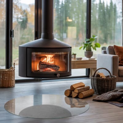 Coloray Vloerplaat Houtkachel - Plaat onder Houtkachel - 100 cm x 100 cm - Kachel Onderplaat - Grijs Vloerplaat Kachel - Onderplaat Voor Houtkachel - Onderplaat Kachel - Houtkachel Vloerplaat - Verwarmingsaccessoires