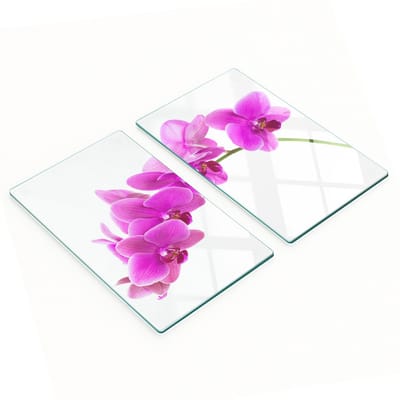 Decoratieve glazen snijplanken voor in de keuken, roze orchidee, 2x30x52 cm