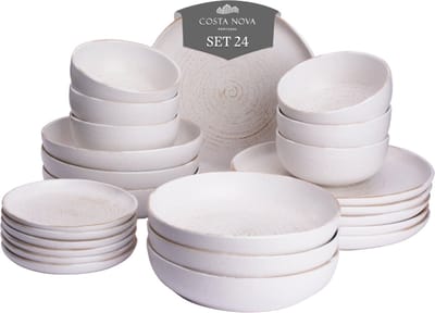 Costa Nova - Serviesset - Vermont - 6 persoons - Wit - Stoneware - 24-delig
