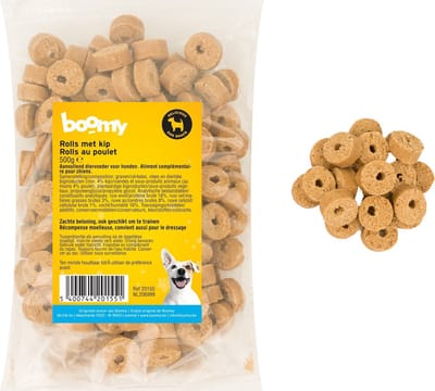 Boomy - Rolls met Kip – Zachte hondensnacks voor training of tussendoor – Hondensnoepjes - Kauwrolletjes - 2 x 550g
