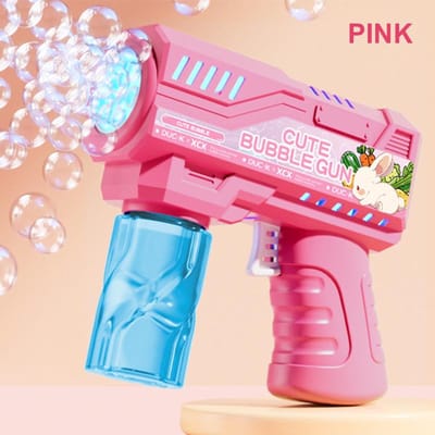 6-gat licht bubbelpistool speelgoed handheld bubbelpistool buiten bruiloft/evenement/spel/interactief zonder batterij bubbelwater white