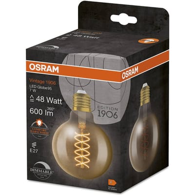 OSRAM HOMELIGHTING 4058075761636 LED-lamp Energielabel F (A - G) E27 Globe 7 W = 48 W Warmwit (Ø x h) 95 mm x 95 mm Dimbaar 1 stuk(s)