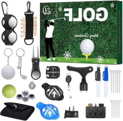 Countdown Kalender - Golf Cadeau - Vakantie Vieren - 24 Dagen Verrassing - 35 x 26 x 5 cm - Groen