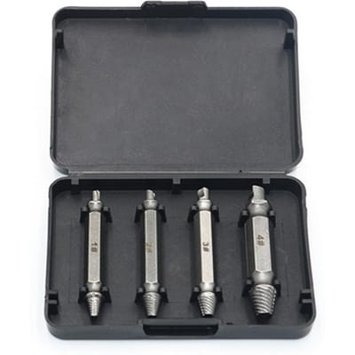 4 Pièces Vis Endommagée Cassée Extracteur de Boulon Jeu de Guides de Forets Vis Cassées Easy Out Kit d'Outils d'Extracteur