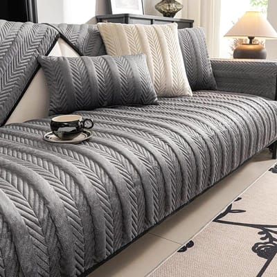 Winter Melkfluweel Bankkussen Effen Kleur Jacquard Bankovertrek Antislip Verdikking L-vorm Eenvoud Bankkussen Handdoek 70x70cm 1pcs