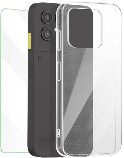 Mayaxess, 2-in-1 beschermingspakket hoesje + gehard glas voor Fairphone 6, Transparant