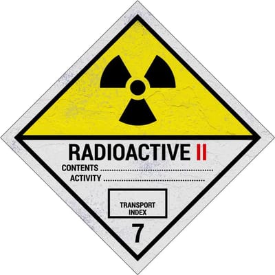 ADR klasse 7.2 radioactieve stoffen bord | Sign Again materiaal | 10 x 10 cm