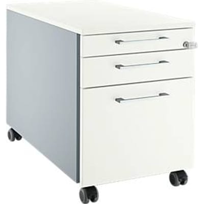 Schäfer Shop  Select Verrijdbaar ladeblok 126, met hoekgreep blank aluminium/blank aluminium/wit