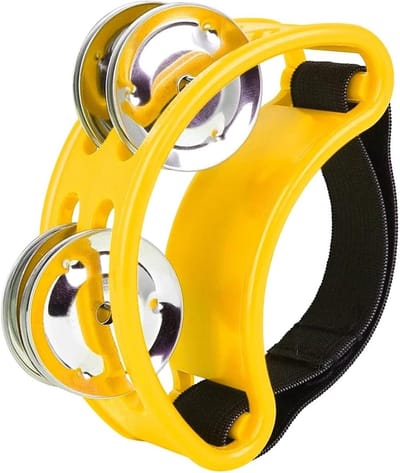 Voet Tamboerijn - Pedaal Percussie - Muziek Maken - Handsfree Spelen - 10.2cm Lengte - Geel