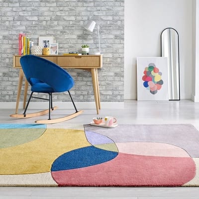 Flycarpets Rado Glow Modern 3D Design - 100% Wol Vloerkleed - Multi - 120x170 cm