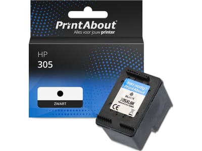 PrintAbout huismerk Inktcartridge 305 (3YM61AE) Zwart Geschikt voor HP