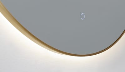 Ronde spiegel 80cm - goud geborsteld met LED verlichting (3 kleur instelbaar & dimbaar) incl. verwarming