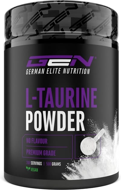 GEN Taurine poeder - 500 gr - Optimale oplosbaarheid - Veganistisch - Puur & zonder toevoegingen - L-Taurine aminozuur