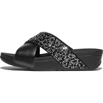 Vrouwenslippers FitFlop Lulu Crystal-Mix Metallic Cross