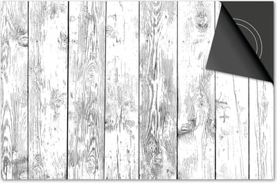 Inductie beschermer 60x60 - afdekplaat inductie mat - Dietrix Kookplaat beschermer - Exclusief - Hout en Boom - Latten hout grijs wit