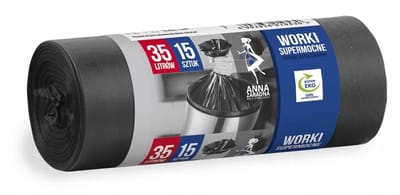 Anna Zaradna Serie - Supersterke Vuilniszakken - 35 L - Zwart - 15 Stuks