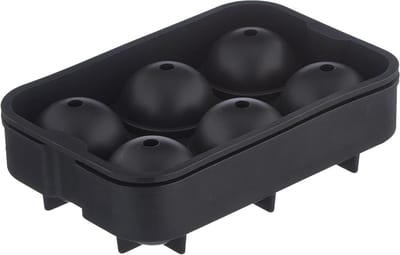 Ijsblokjesvorm XXL siliconen 6 grote ijsballen 45 cm diameter zwart