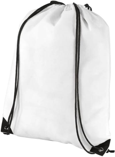 Gymtas - Rugzak - Rugtas kinderen - 12 liter - Zwemtas - Kinderrugzak - Drawstring bag - Met trekkoord - Sporttas - 45x34 cm - Wit - Jonyx