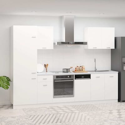 vidaXL - 7-delige - Keukenkastenset - Lyon - bewerkt - hout - wit