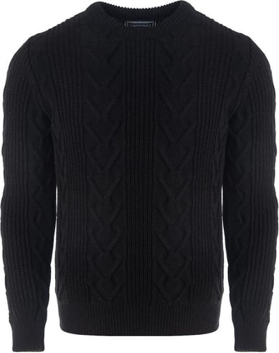 Carisma Heren Trui Ronde Hals Gebreid Zwart 7855 - M