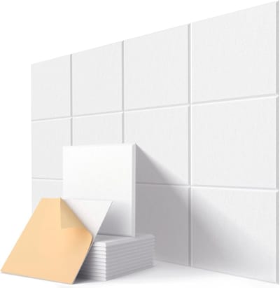 Zelfklevend geluidsabsorberend wandpaneel voor akoestische behandeling - set van 12 - wanddecoratie - hoogwaardig schuim - 30x30x0,9 cm