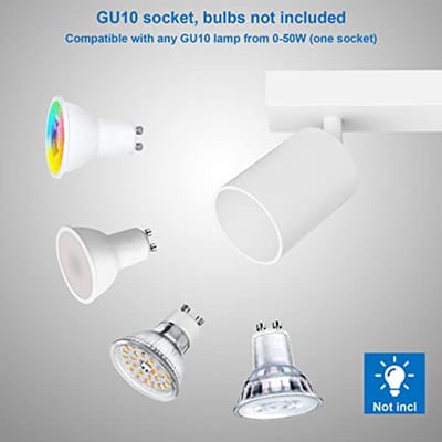 Draaibare Plafondlamp met 3 Spots GU10 - Modern Wit voor Keuken, Slaapkamer en Woonkamer