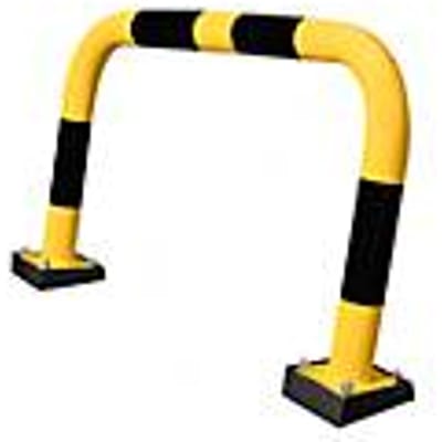 Aanrijdbeveiliging beschermbeugel SWING, binnengebruik, 640 x 1000 mm, geel/zwart