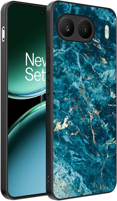 Smartphonica Telefoonhoesje Geschikt voor OnePlus Nord 4 met marmer opdruk - TPU backcover case blue marble design - Blauw geschikt voor OnePlus Nord 4