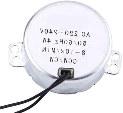 Synchrone Reductiemotor - Elektrische Motor Roterend - Continu Roterende Beweging - Lage Energieverbruik - 4 W 8-10 RPM - Zilver