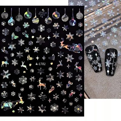 Frezarkowo Serie - Kerst Nagelstickers - Sneeuwvlokken - Ren - Holografisch