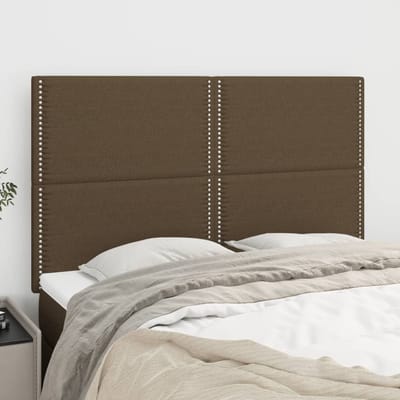 vidaXL Hoofdbord donkerbruin 144x5x118/128 cm stof