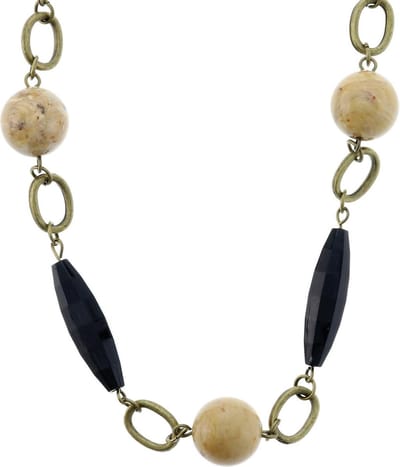 Behave - Ketting bruin zwart met kralen - Vintage retro stijl