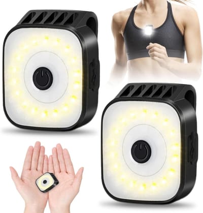 longziming - USB Oplaadbare Veiligheidslamp - Clip LED Licht Outdoor - Hardloop Verlichting Lamp - 4 Lichtmodi Inclusief - Weerbestendig Ontwerp - Hoogwaardig ABS Materiaal - Compact En Lichtgewicht Voor Draagbaarheid - 2 Stuks