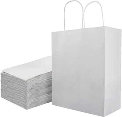 Grote Kraftpapier Zakjes met Handgrepen - Ideaal voor Cadeaus, Snacks en Winkelen - 21 x 11 x 27 cm