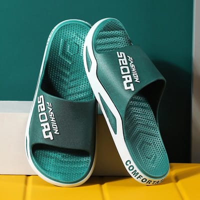 Nieuwe herenpantoffels Herenbovenkleding Zomerhuis Antislip Dikke zolen Indoor Home Sandalen en pantoffels Dames 44-45 groen