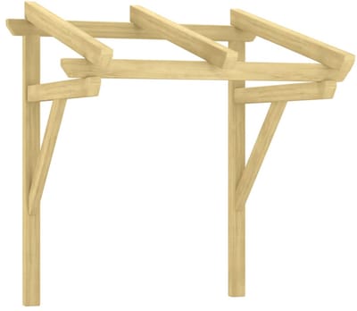 Deuroverkapping & Deurluifel - 100 x 100 x 80 cm - Geïmpregneerd Massief Grenenhout - Duurzaam Houten Afdakje voor Voordeur en Raam - Rustieke Charme