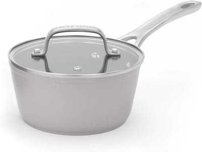Kleine Steelpan 16cm Met Glazen Deksel - Antiaanbak - Geschikt Voor Alle Warmtebronnen En Inductie