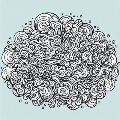Doodle mos schilderij | Mos op doek: een creatieve verkenning van doodles en natuur | Kunst - 40x40 centimeter op Dibond | Foto op Dibond