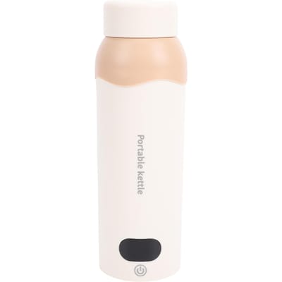 Bouilloire Électrique de Voyage Acier Inoxydable 304 6 Réglages de Température 500ml 300W Petite Portable Bouilloire à Eau Chaude Bouilloire à Thé pour Camping white