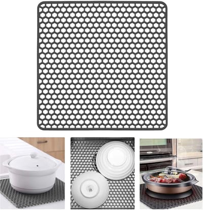 Dailygoods - HhBdy Spoelbakmat, siliconen gootsteenmat, 30,5 x 30,5 cm, inklapbaar, antislip, rechthoekig, voor groenten en fruit, bescherming voor gootsteen