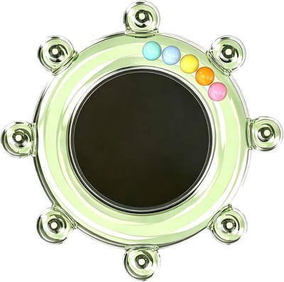 Vogel Spiegel - Interactief Speelgoed - Snavel Verzorging - Draaibaar Geluidswiel - 8x8x4 cm - Groen