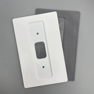 Deurbel Voorplaat - Montageplaat - Gaten Bedekken - 3D Geprint Ontwerp - 15x9x0.3 cm - Wit
