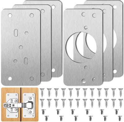 Hinge Repair Platen 6pcs - Roestvrij staal - 90x47mm - Voor het herstellen van meubels - SnelShoppen