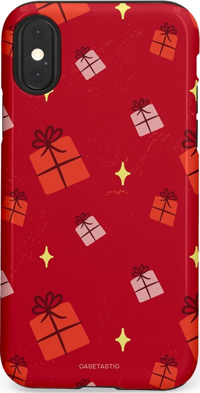 Casetastic hoesje geschikt voor Apple iPhone X / Apple iPhone XS - Dubbellaagse bescherming - Rode Sinterkerst Cadeaus - Fashion Case - Rood