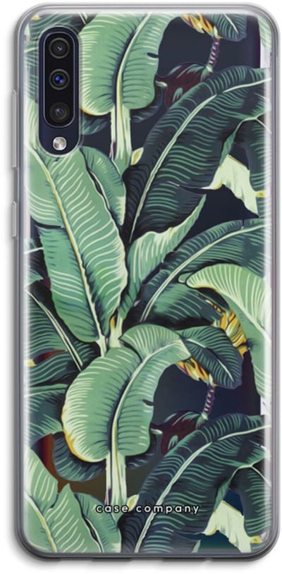 Hoesje geschikt voor Samsung Galaxy A50 hoesje - Bananenbladeren - Soft Cover Telefoonhoesje - Bescherming aan alle Kanten en Schermrand