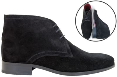 Stravers - Halfhoge Herenschoenen Maat 47 Zwart Suede Grote Maten Stijlvolle Halfhoge Veterschoenen