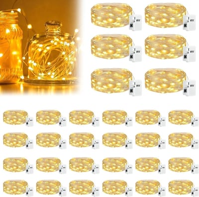 30 Stuks Mini LED Fairy Lights op Batterij, 2 m Warm Witte Micro LED String Verlichting voor Tuin, Feest, Kerst en Bruiloft Decoratie